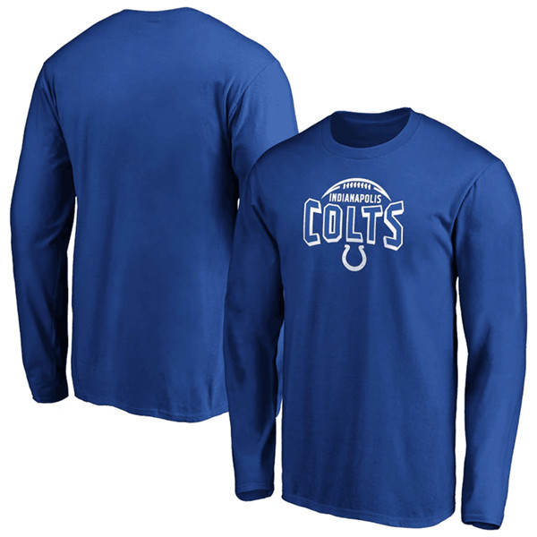 Indianapolis Colts Royal Clamp Down Long Sleeve T-Shirt - Click Image to Close